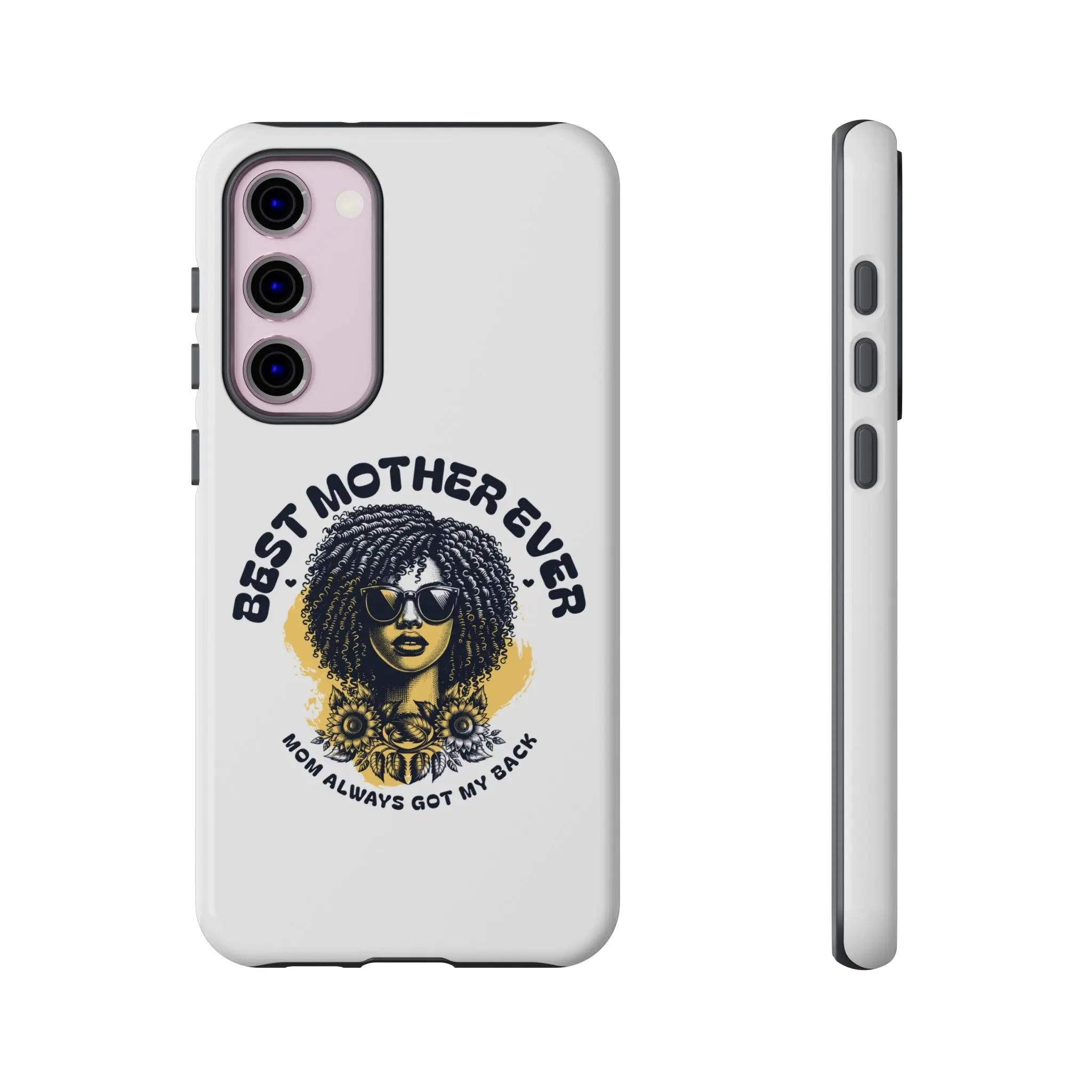 Phone Case — "Best Mother Ever" Afro Woman Protective Tough Case Printify