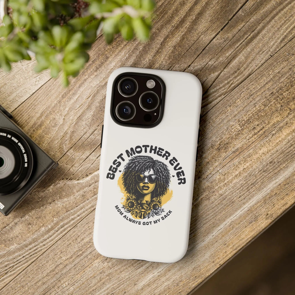Phone Case — "Best Mother Ever" Afro Woman Protective Tough Case Printify