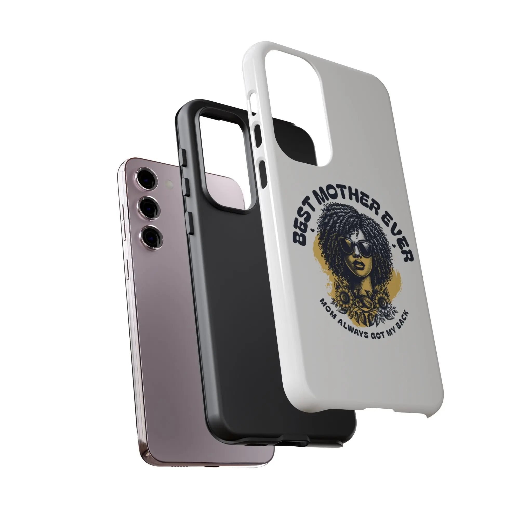 Phone Case — "Best Mother Ever" Afro Woman Protective Tough Case Printify