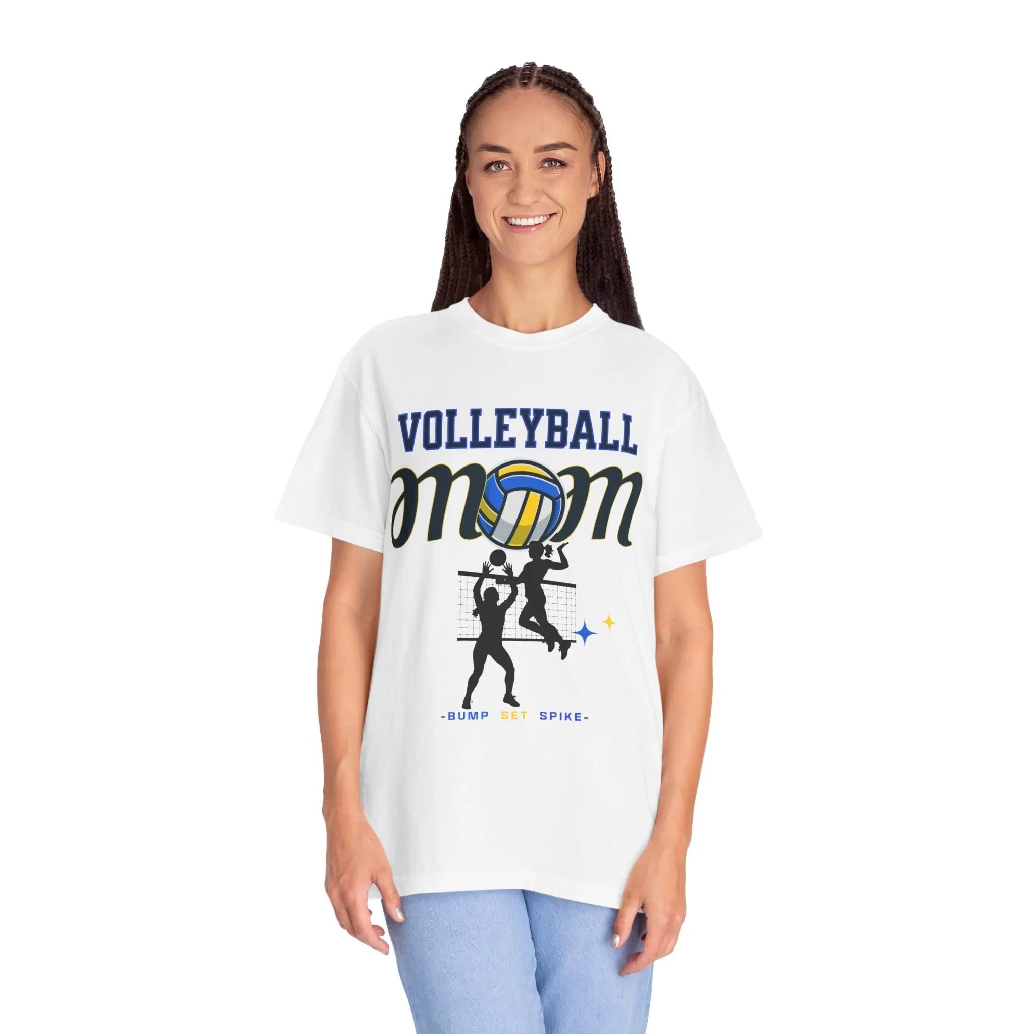 Volleyball Mom T-Shirt – Bump Set Spike Graphic Tee Printify