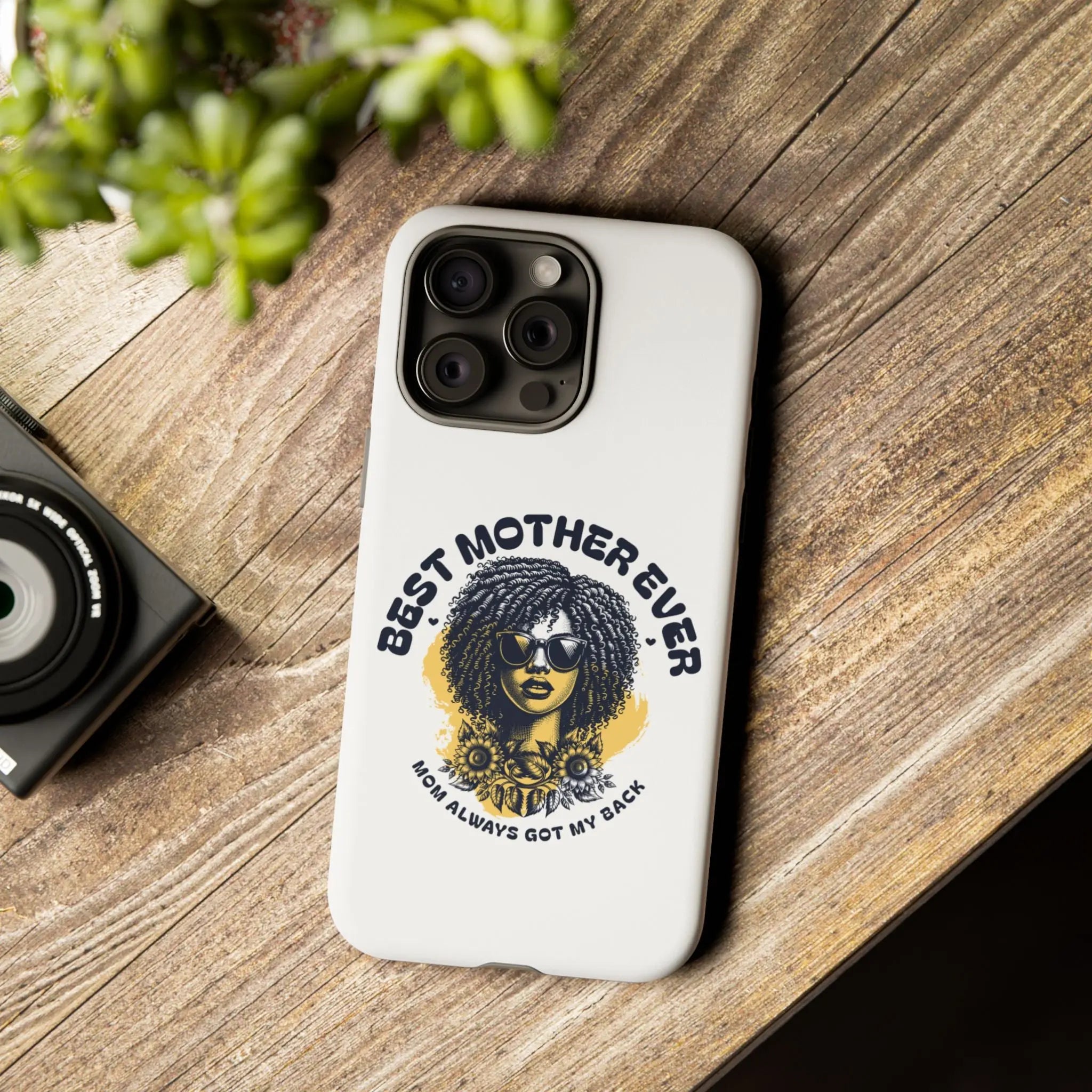 Phone Case — "Best Mother Ever" Afro Woman Protective Tough Case Printify