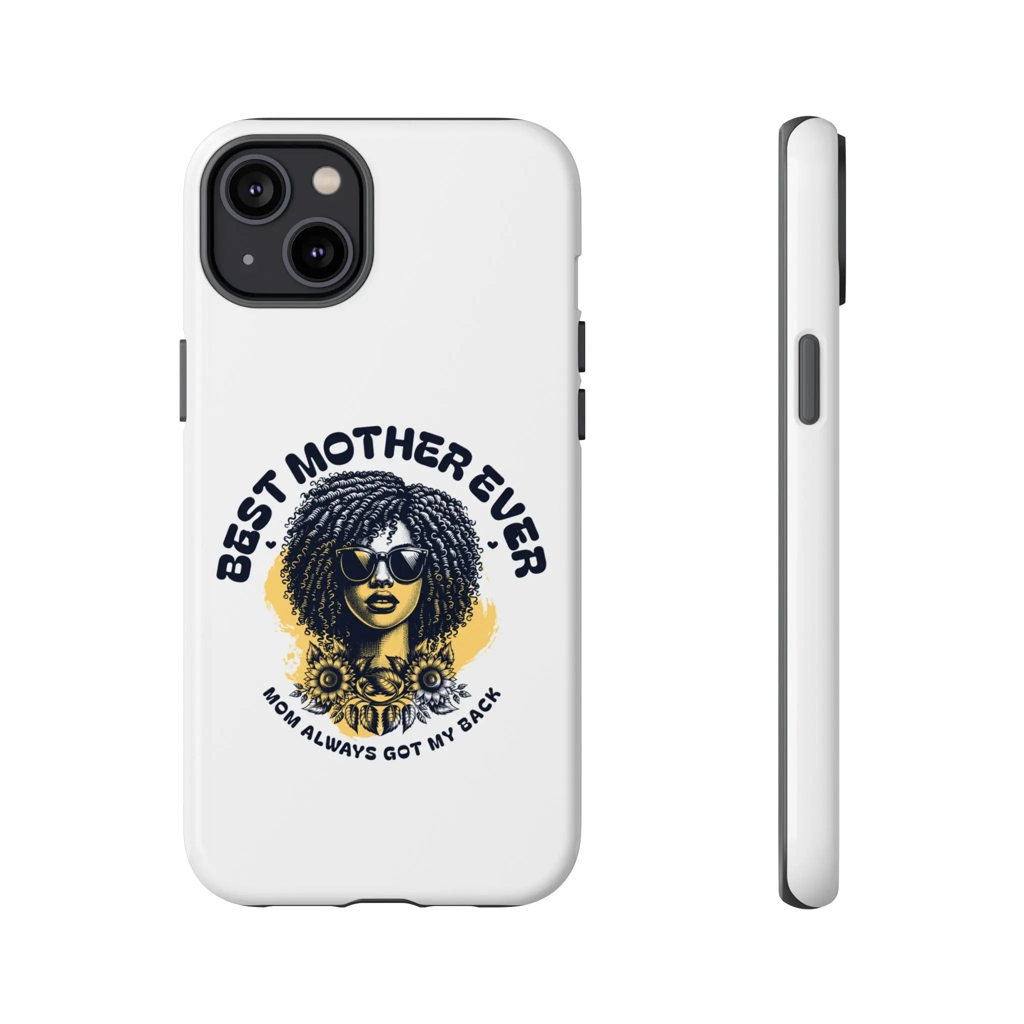 Phone Case — "Best Mother Ever" Afro Woman Protective Tough Case Printify