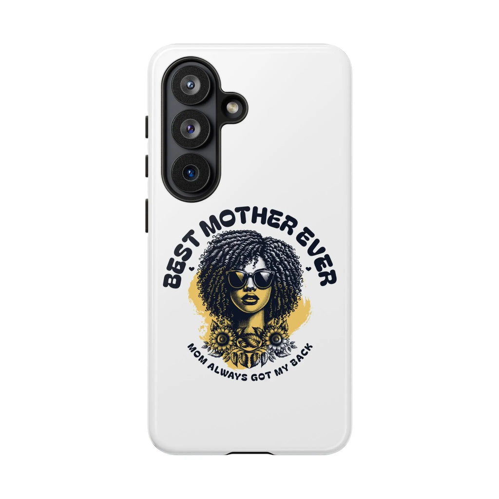 Phone Case — "Best Mother Ever" Afro Woman Protective Tough Case Printify