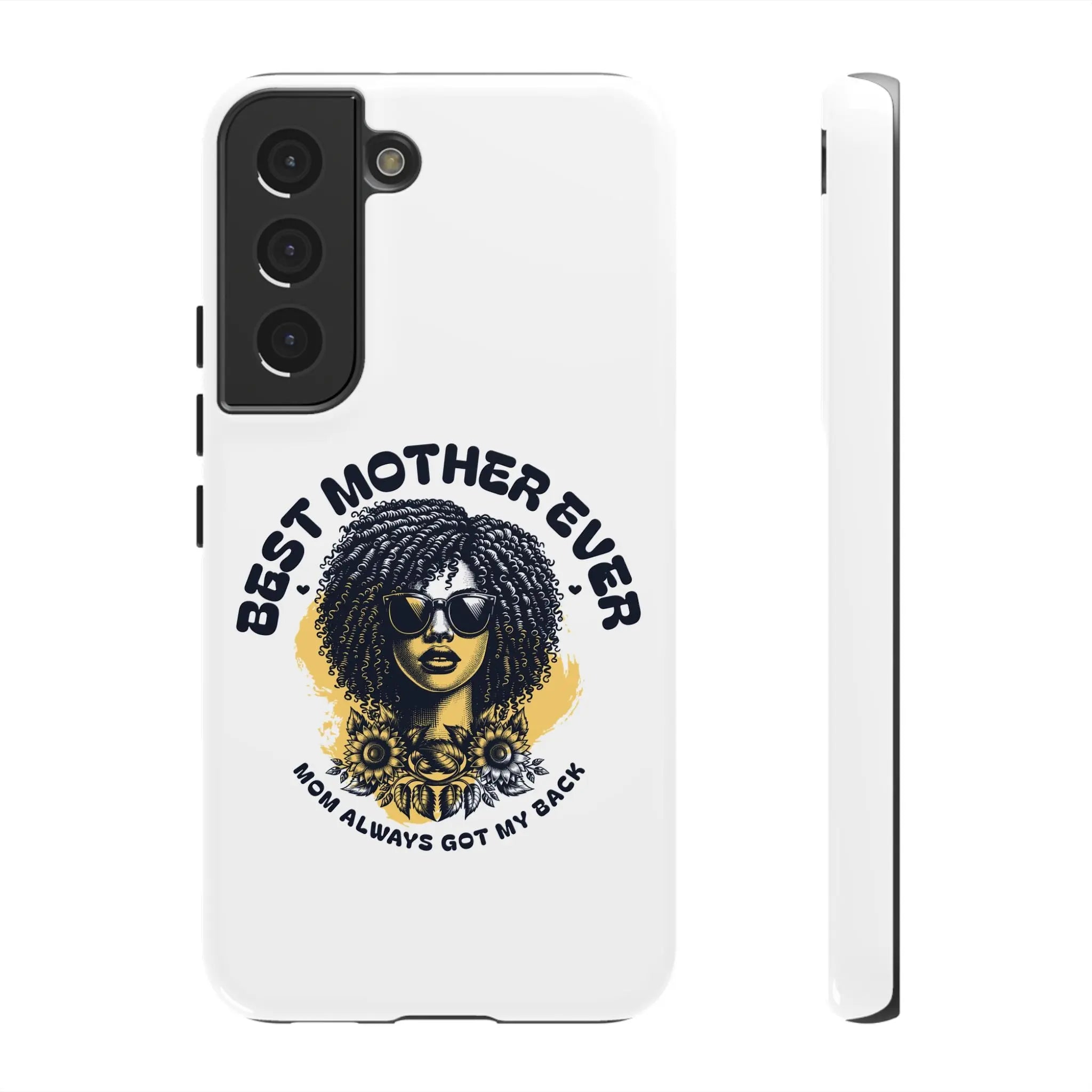 Phone Case — "Best Mother Ever" Afro Woman Protective Tough Case Printify