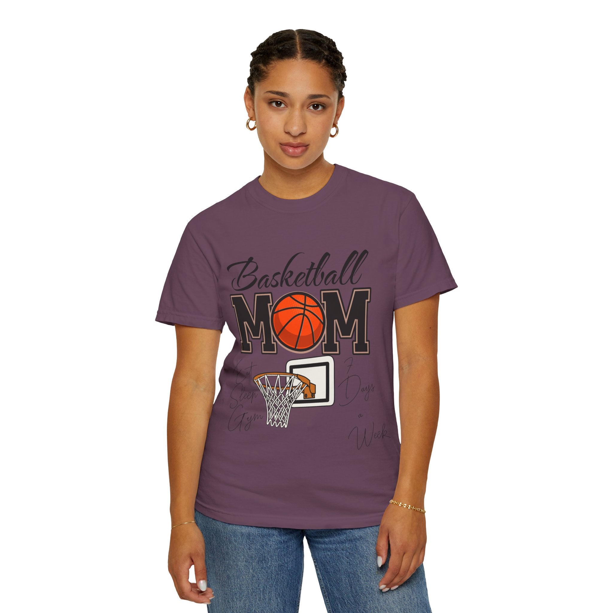 Basketball Mom T-Shirt — Graphic Basketball & Hoop Tee for Proud Moms