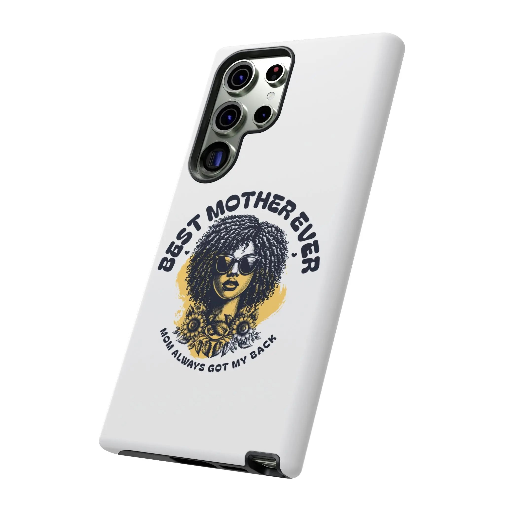 Phone Case — "Best Mother Ever" Afro Woman Protective Tough Case Printify