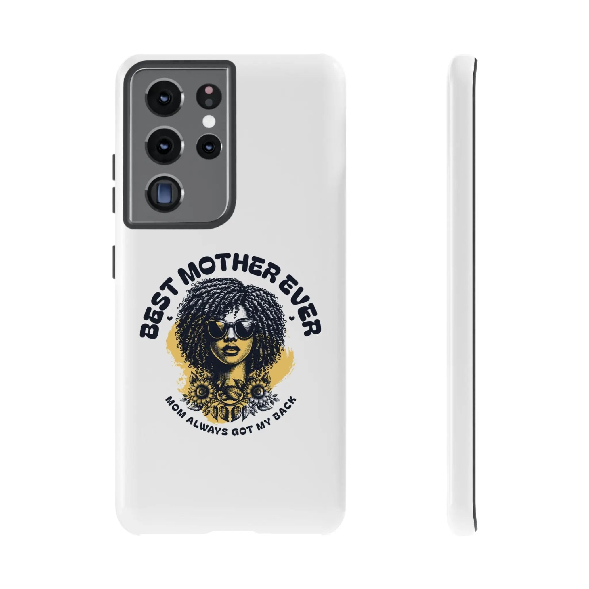 Phone Case — "Best Mother Ever" Afro Woman Protective Tough Case Printify