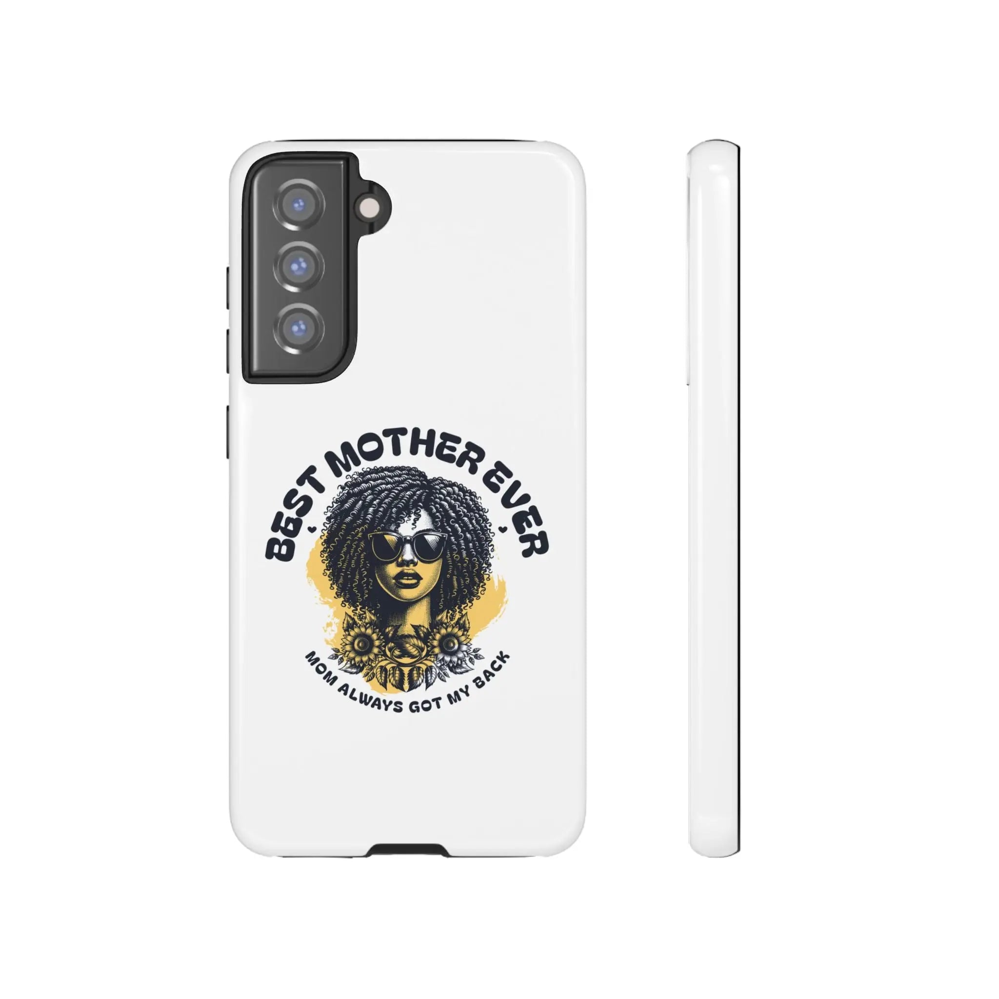 Phone Case — "Best Mother Ever" Afro Woman Protective Tough Case Printify