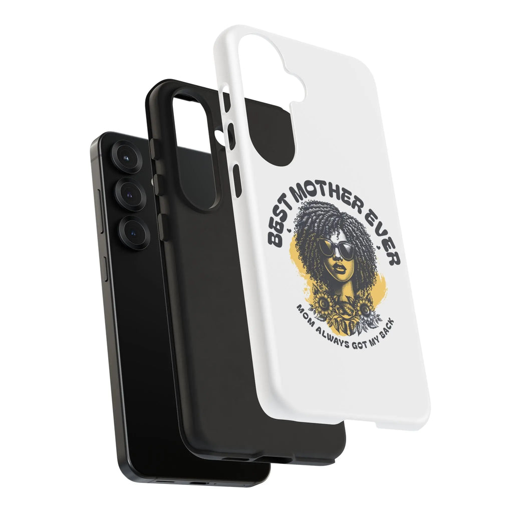 Phone Case — "Best Mother Ever" Afro Woman Protective Tough Case Printify