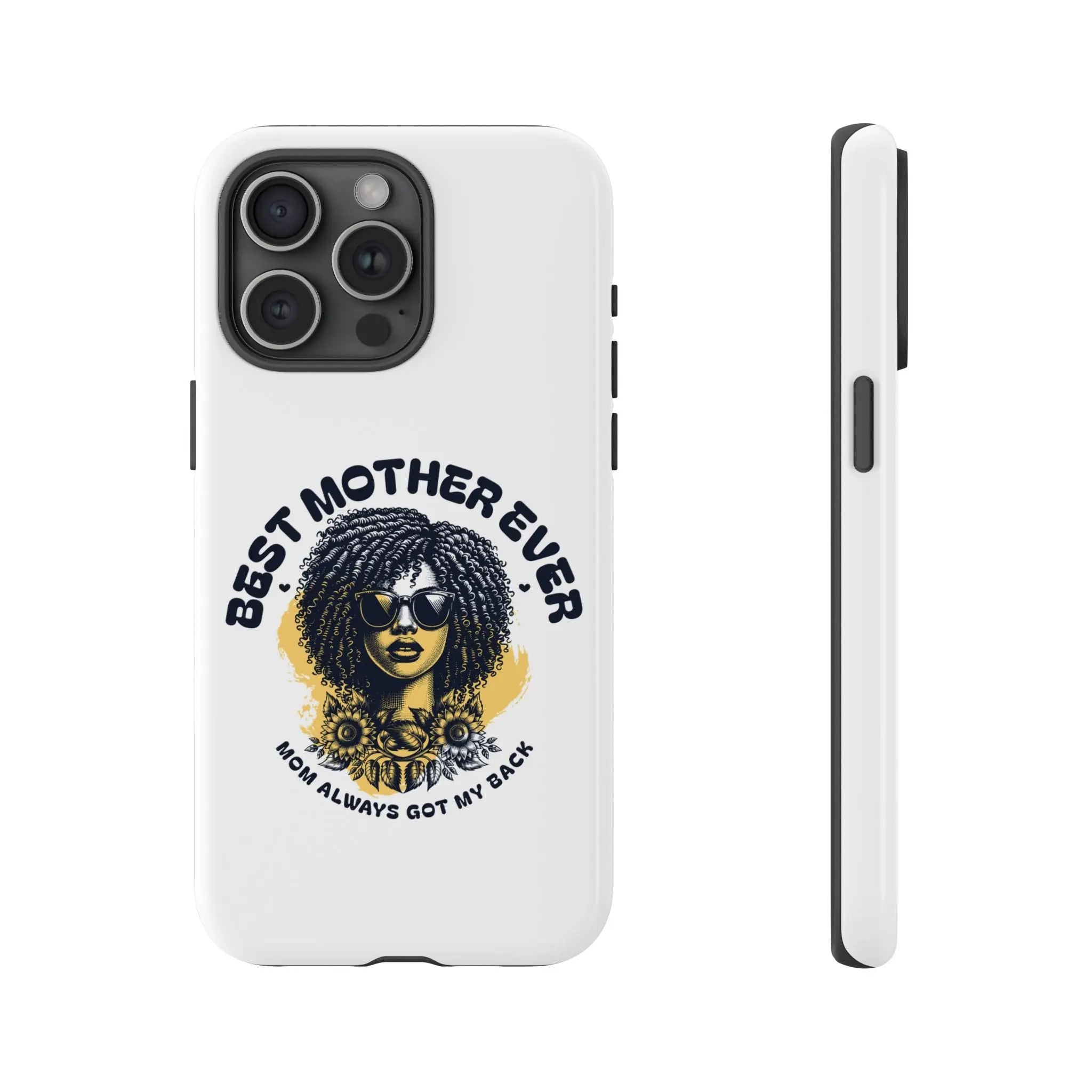 Phone Case — "Best Mother Ever" Afro Woman Protective Tough Case Printify