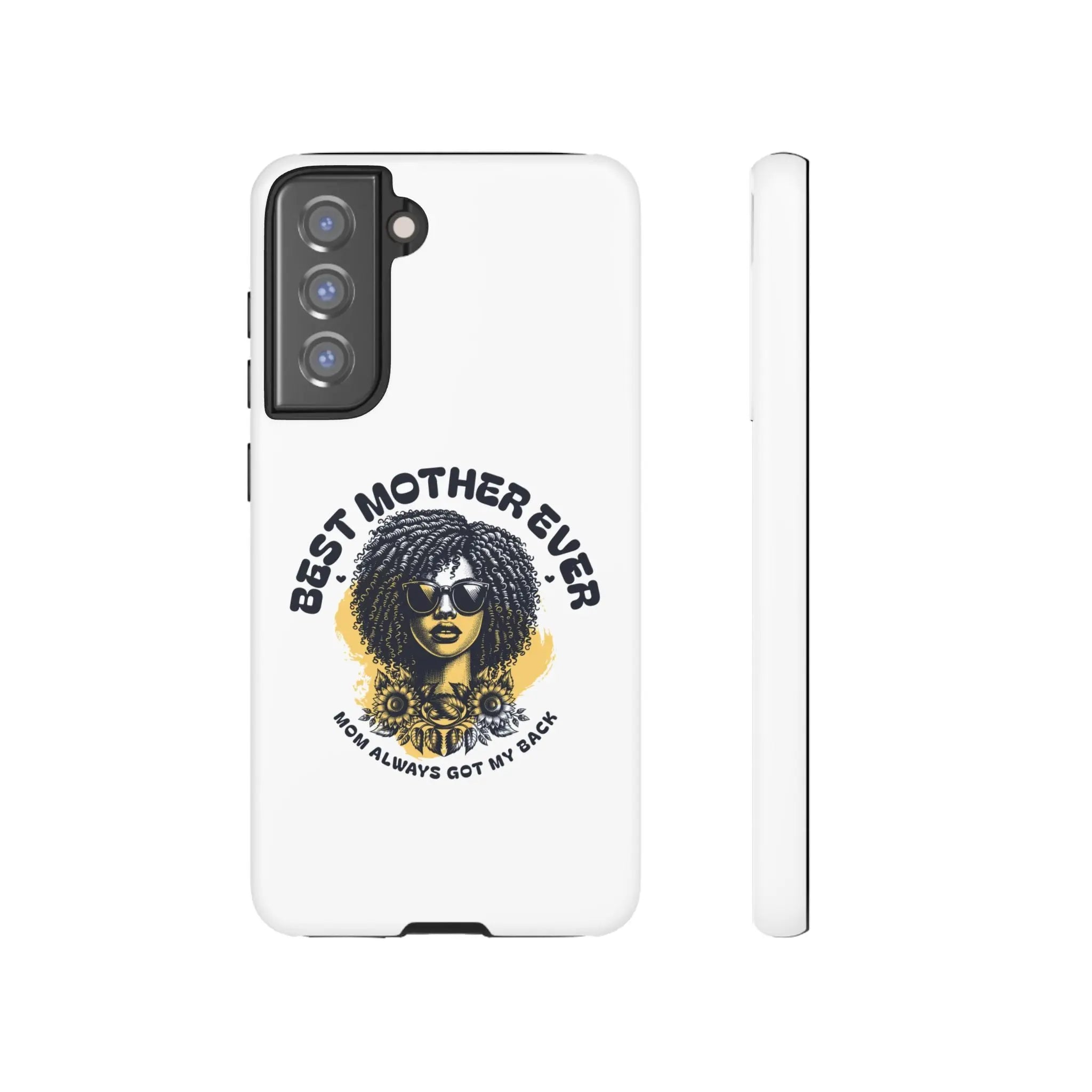 Phone Case — "Best Mother Ever" Afro Woman Protective Tough Case Printify