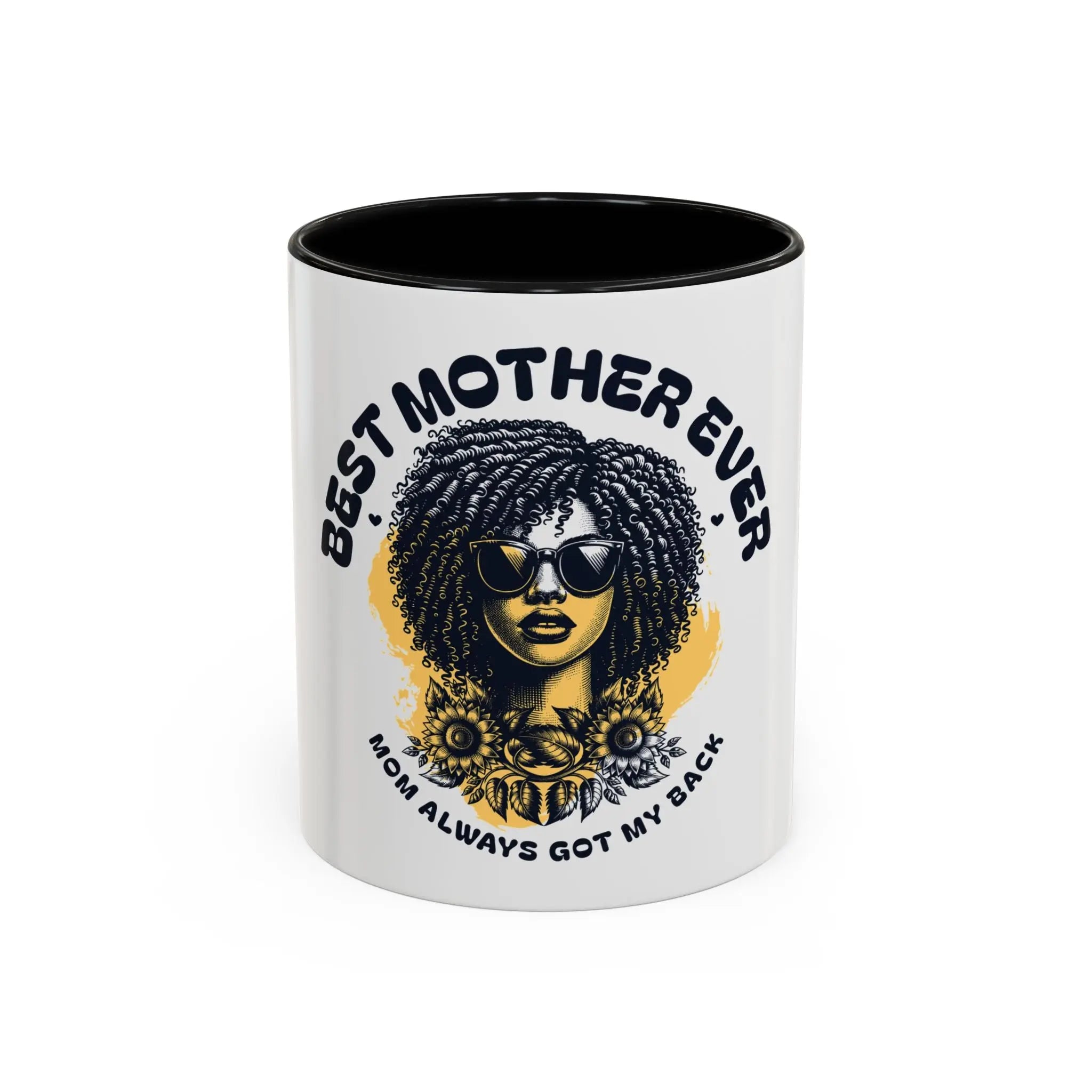 Best Mother Ever Accent Coffee Mug — "Mama Always Got My Back" Printify
