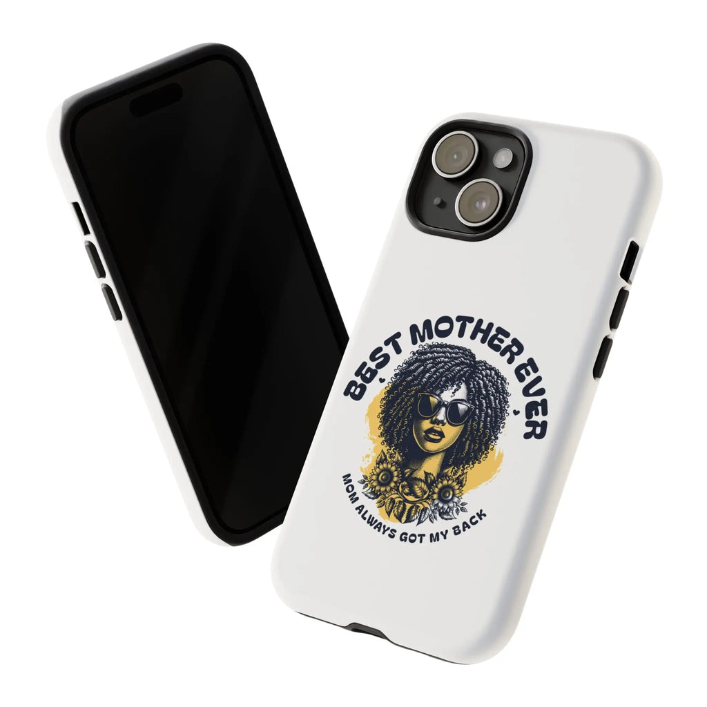 Phone Case — "Best Mother Ever" Afro Woman Protective Tough Case Printify