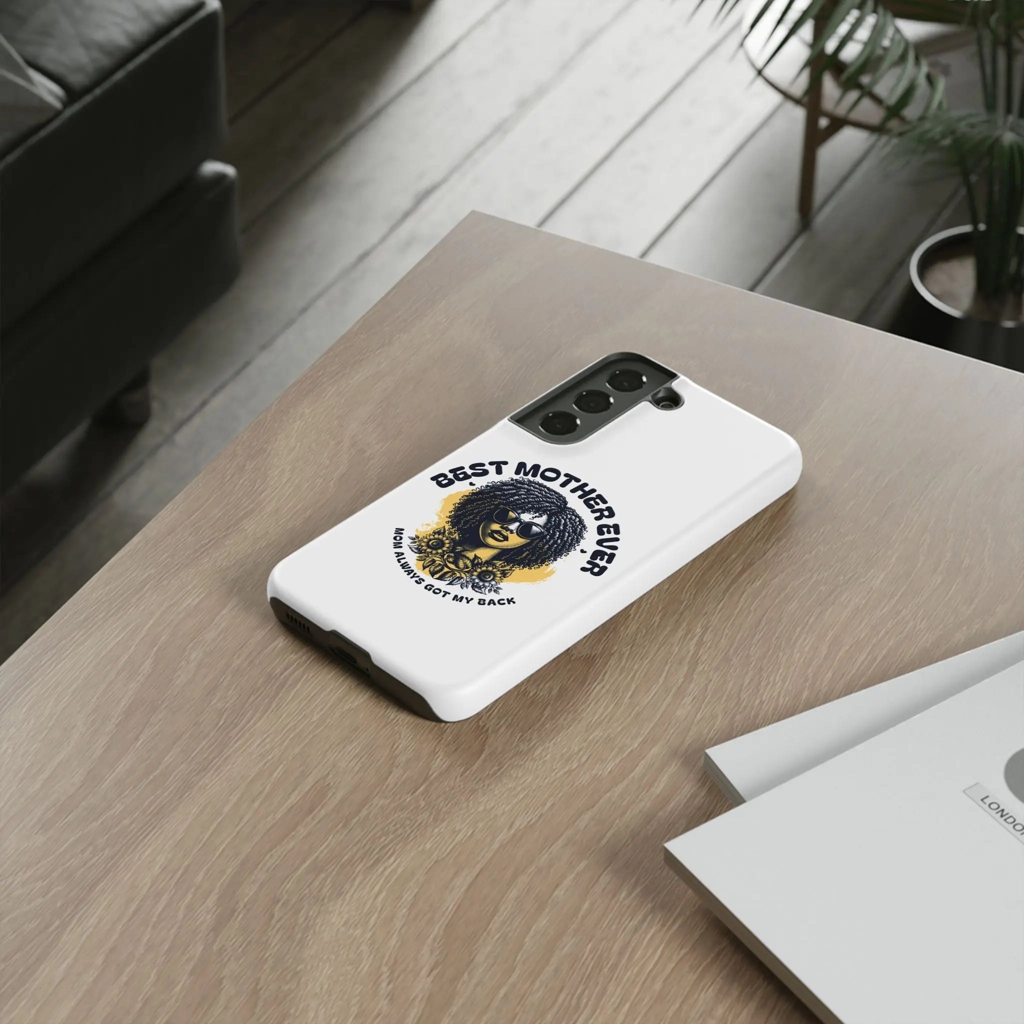 Phone Case — "Best Mother Ever" Afro Woman Protective Tough Case Printify