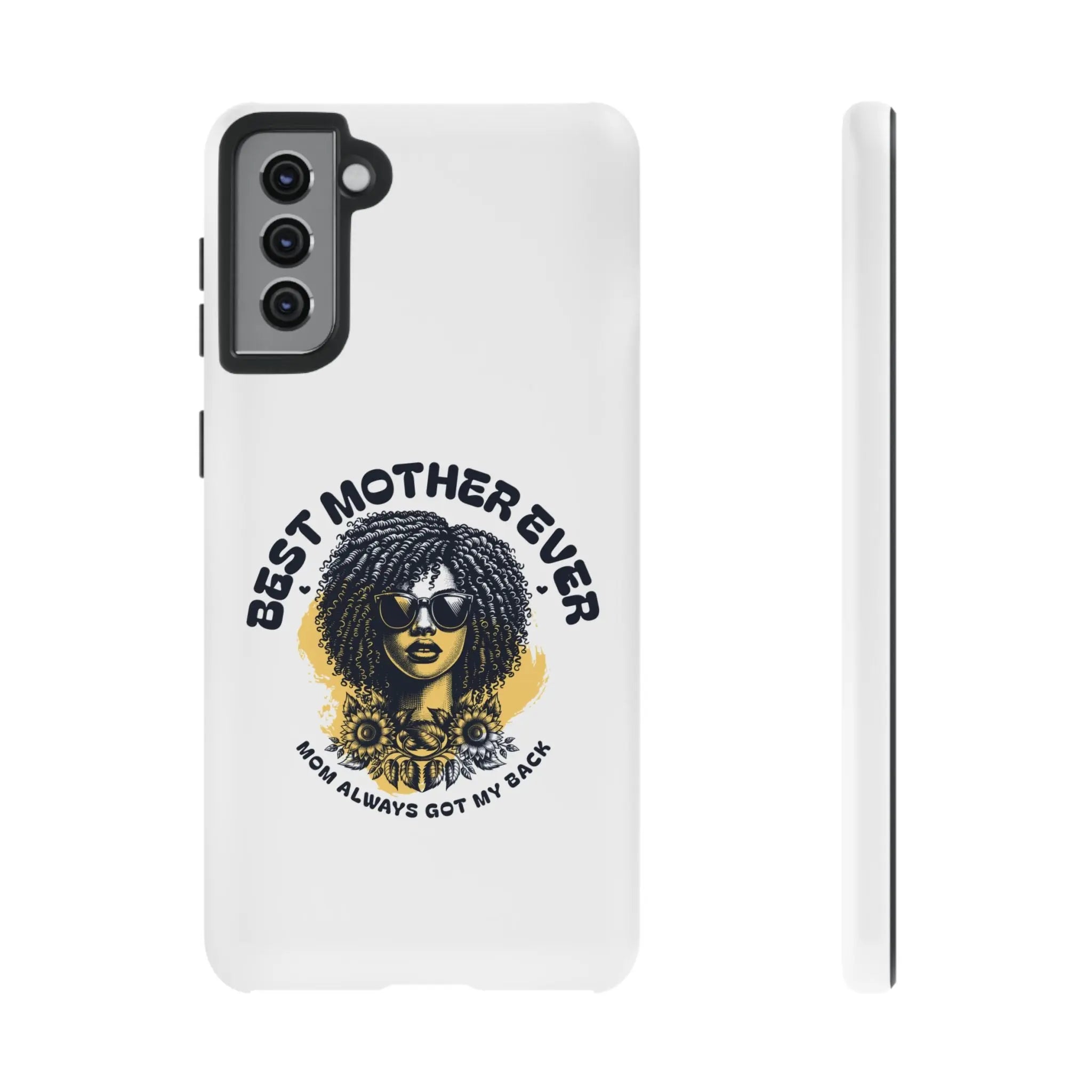 Phone Case — "Best Mother Ever" Afro Woman Protective Tough Case Printify