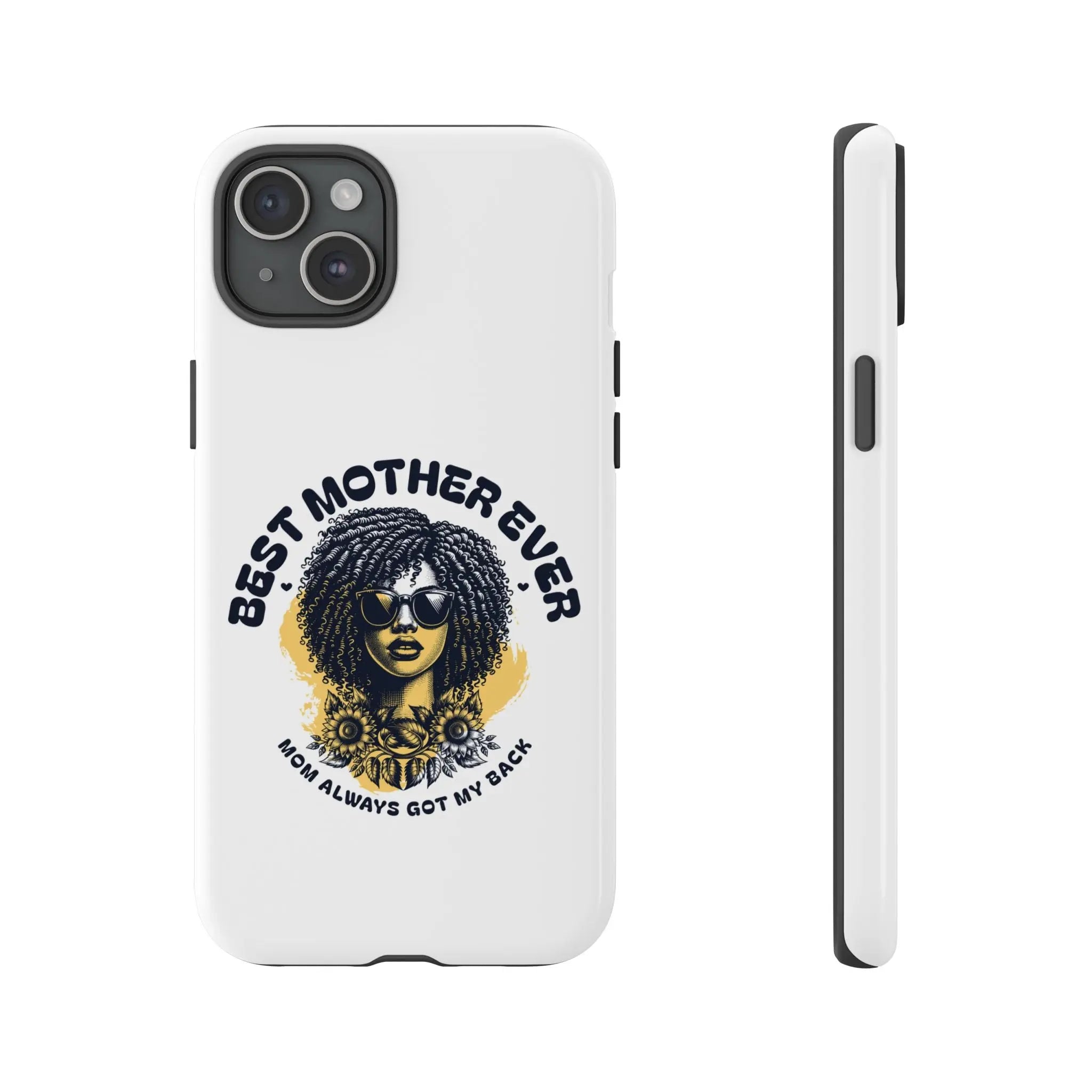 Phone Case — "Best Mother Ever" Afro Woman Protective Tough Case Printify