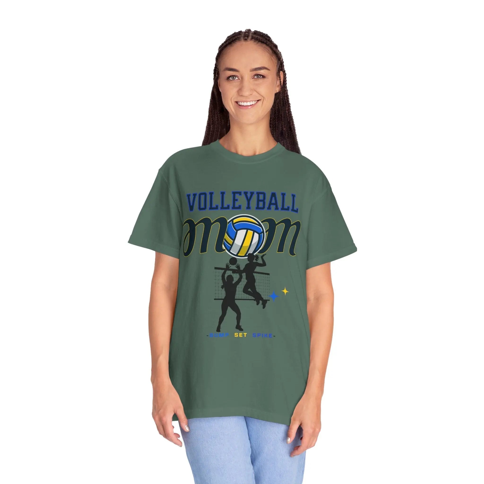 Volleyball Mom T-Shirt – Bump Set Spike Graphic Tee Printify