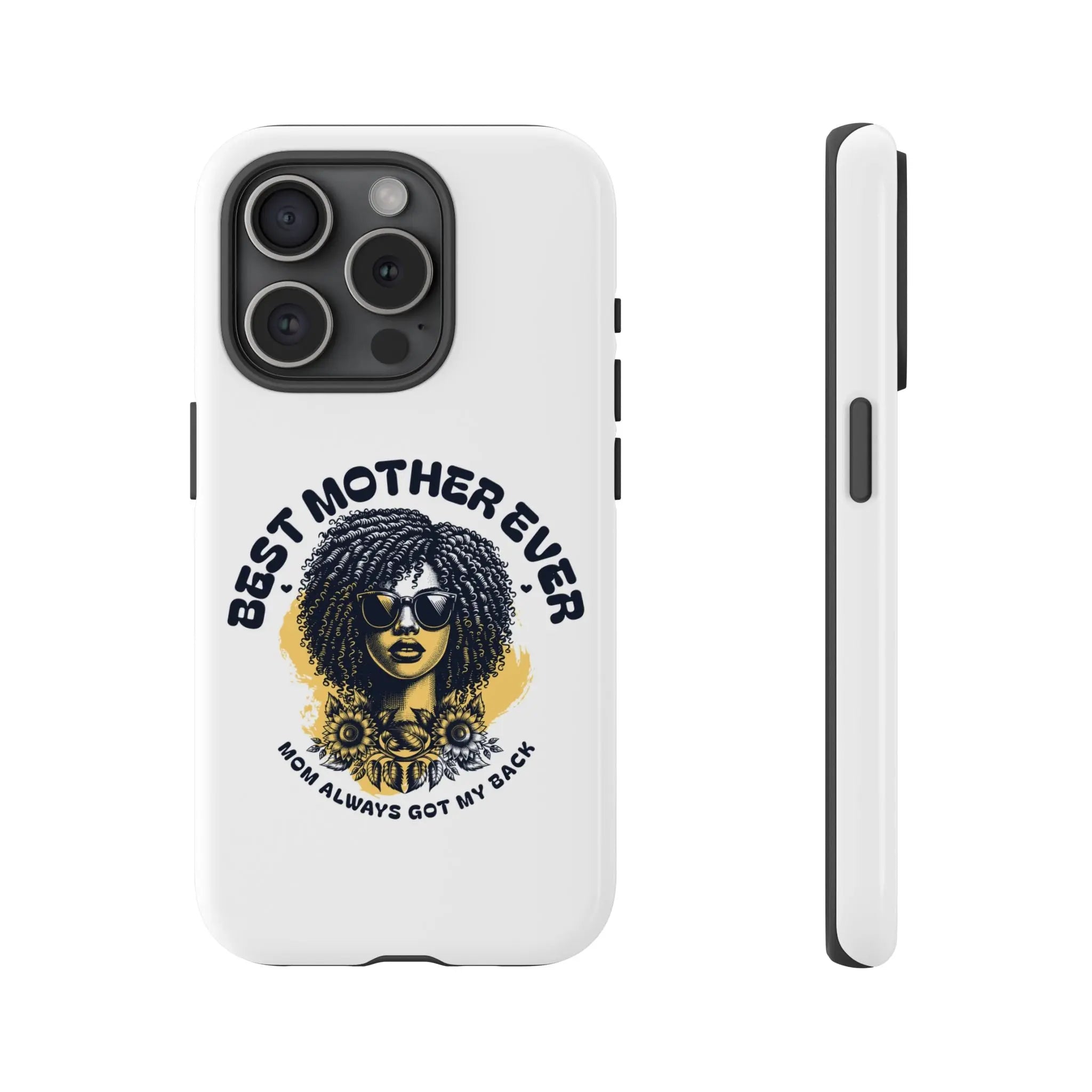 Phone Case — "Best Mother Ever" Afro Woman Protective Tough Case Printify