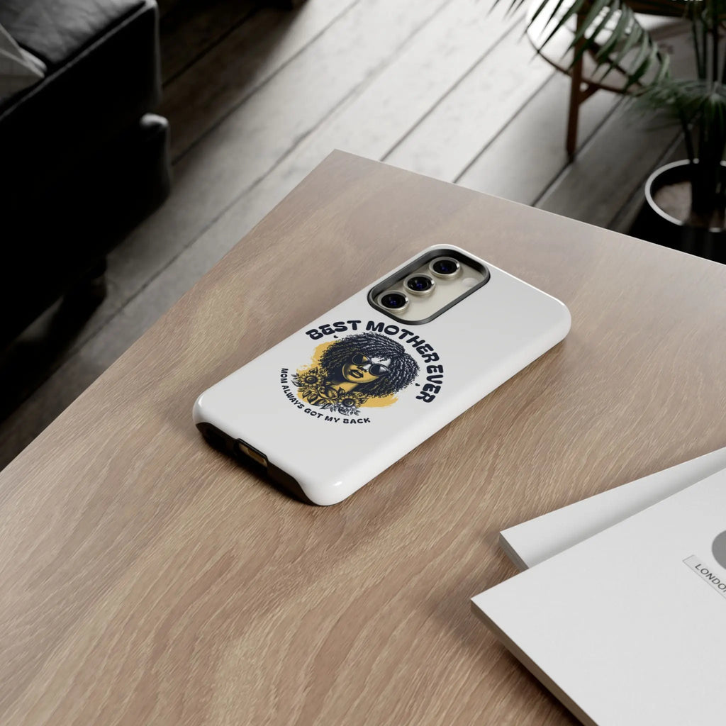 Phone Case — "Best Mother Ever" Afro Woman Protective Tough Case Printify