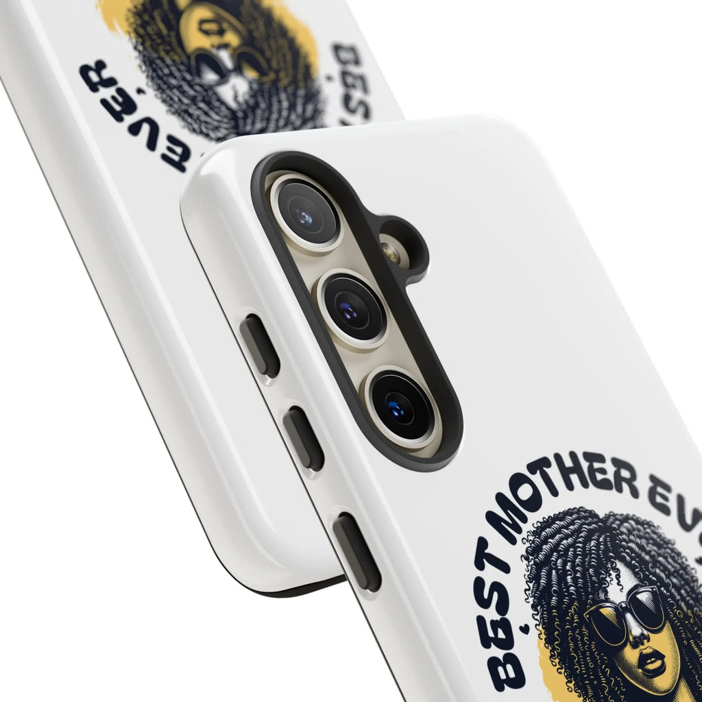 Phone Case — "Best Mother Ever" Afro Woman Protective Tough Case Printify