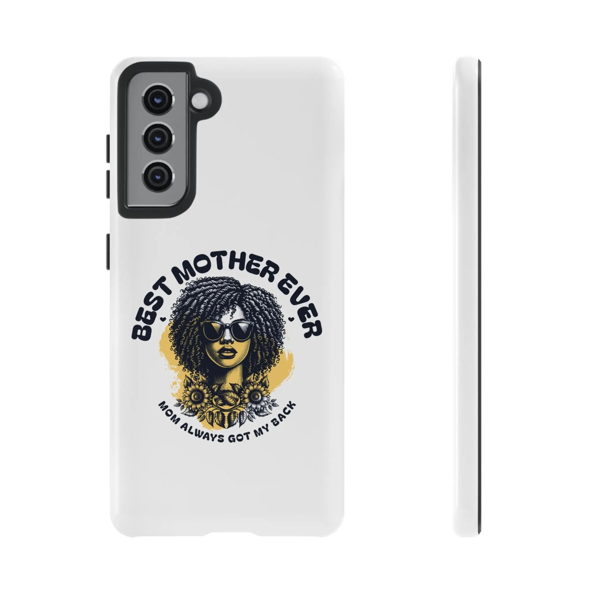 Phone Case — "Best Mother Ever" Afro Woman Protective Tough Case Printify