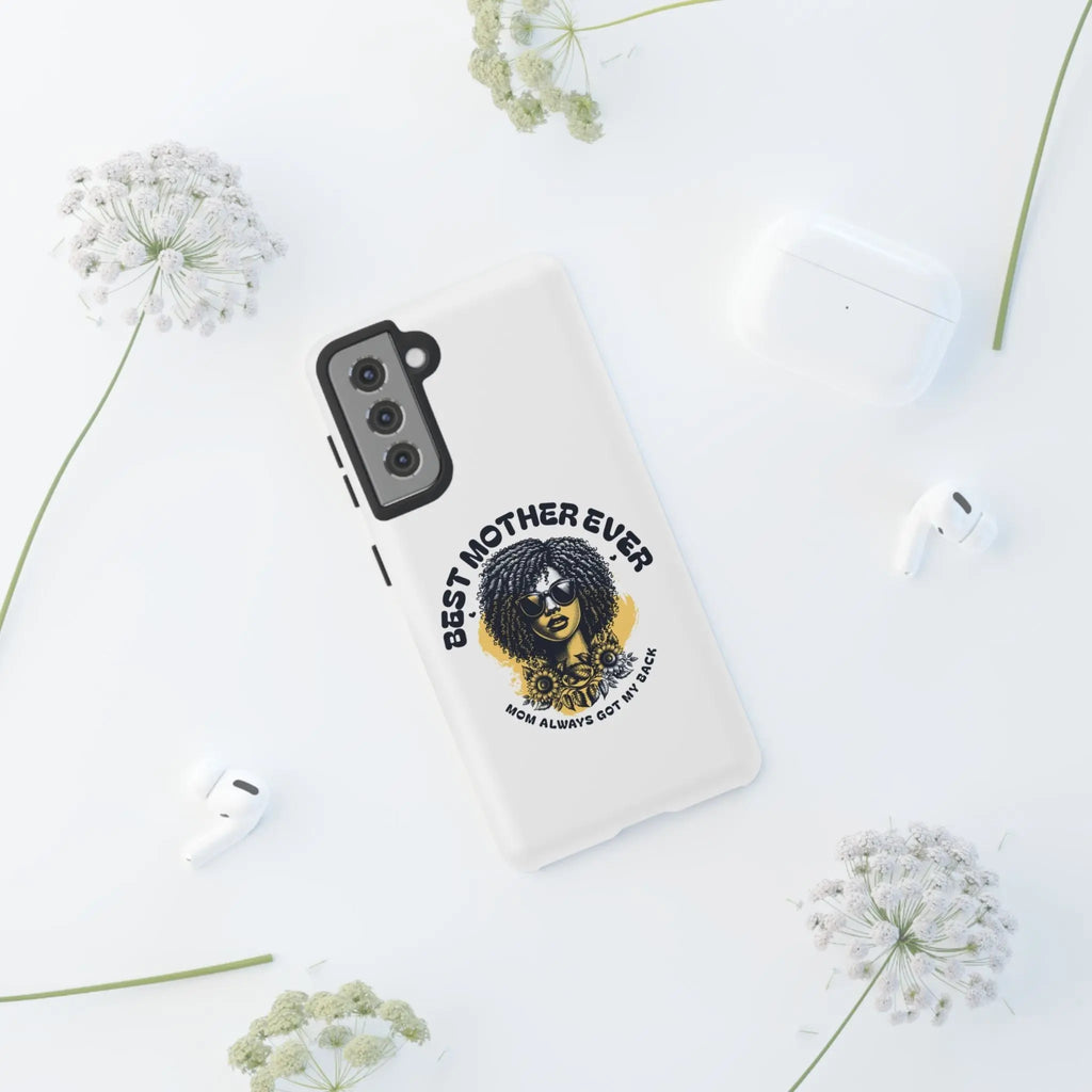 Phone Case — "Best Mother Ever" Afro Woman Protective Tough Case Printify