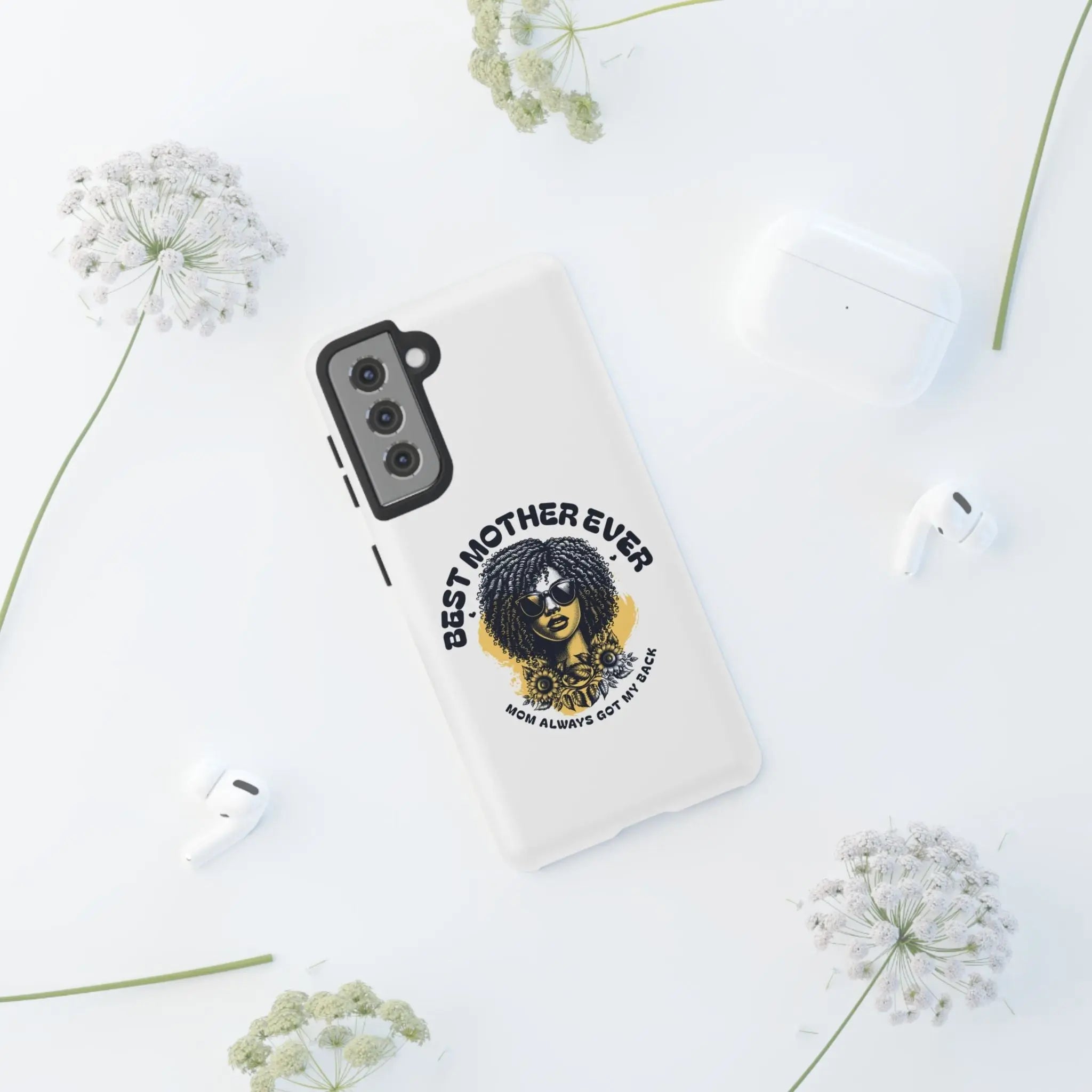 Phone Case — "Best Mother Ever" Afro Woman Protective Tough Case Printify