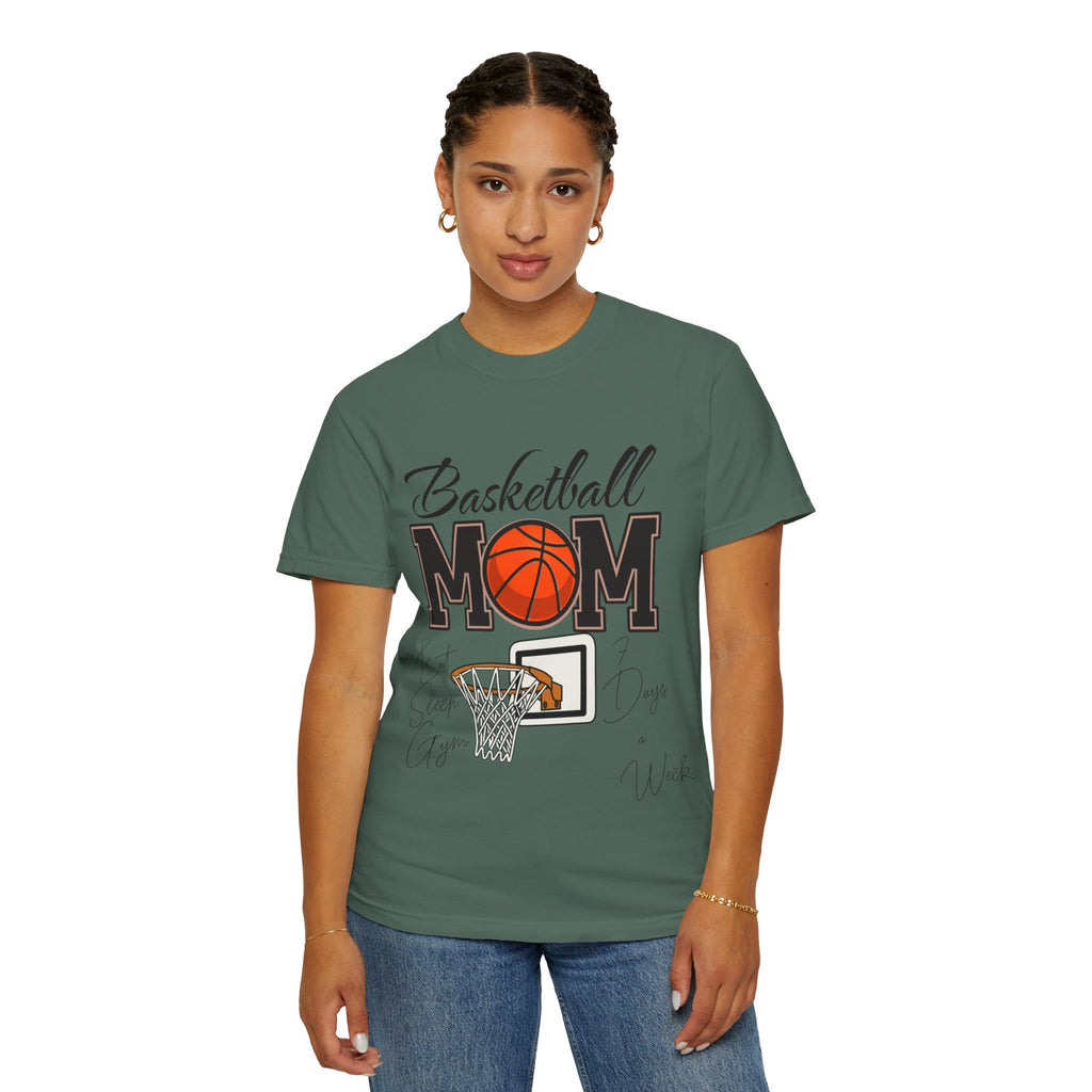 Basketball Mom T-Shirt — Graphic Basketball & Hoop Tee for Proud Moms