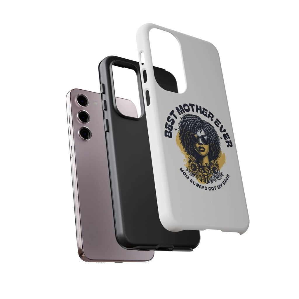 Phone Case — "Best Mother Ever" Afro Woman Protective Tough Case Printify