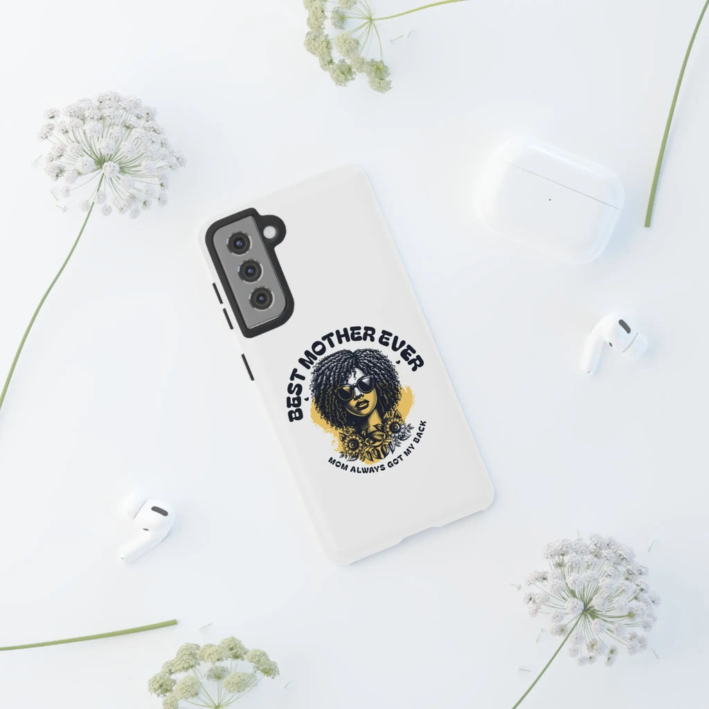Phone Case — "Best Mother Ever" Afro Woman Protective Tough Case Printify
