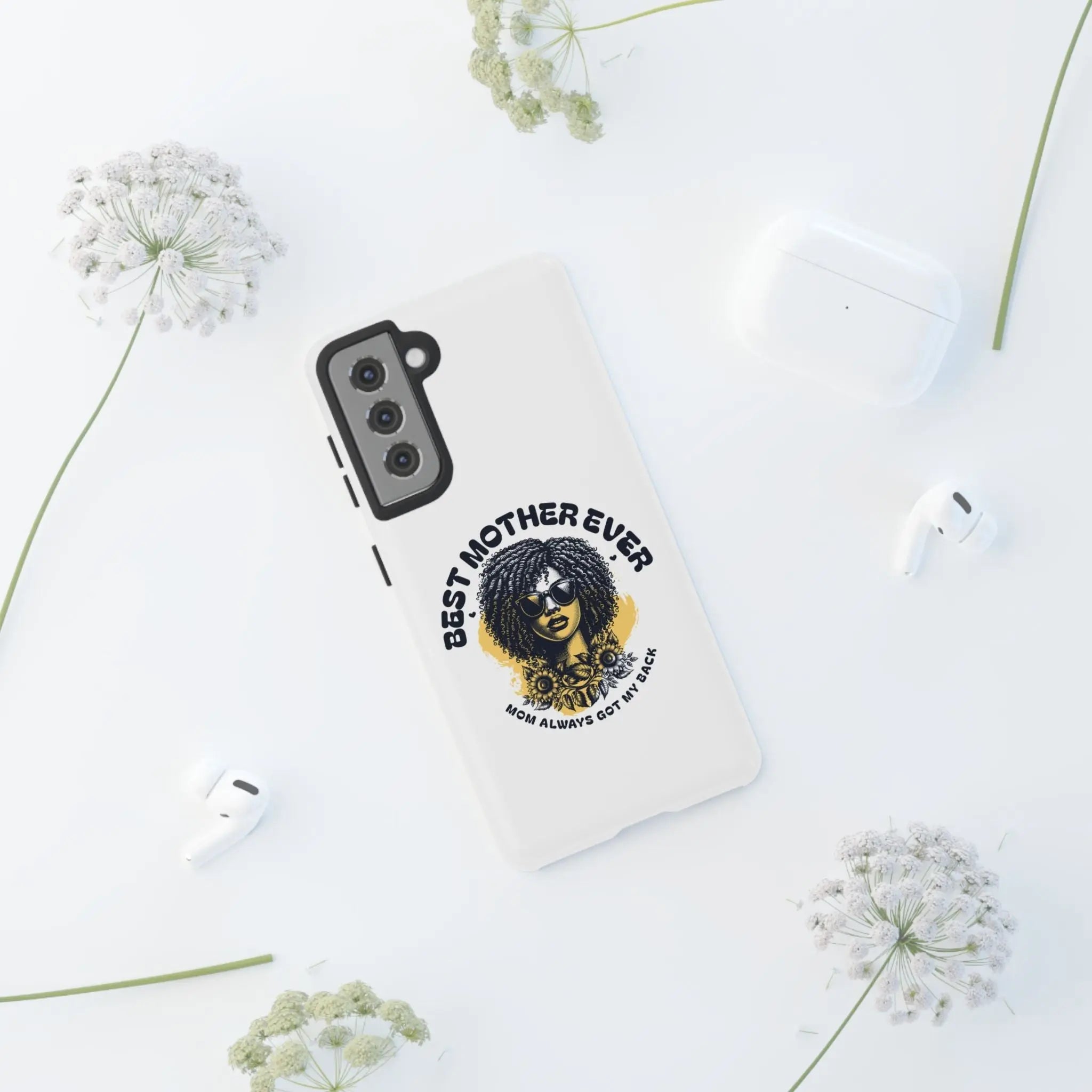 Phone Case — "Best Mother Ever" Afro Woman Protective Tough Case Printify