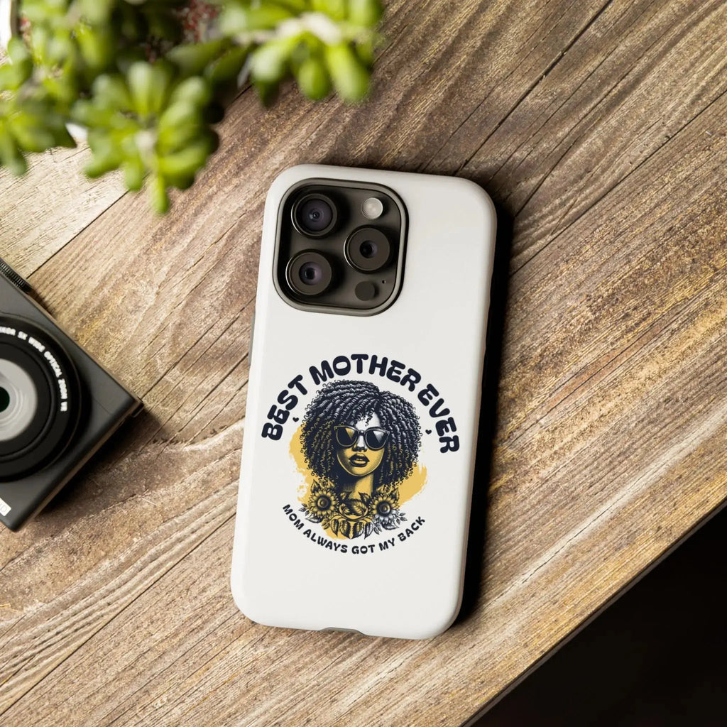 Phone Case — "Best Mother Ever" Afro Woman Protective Tough Case Printify