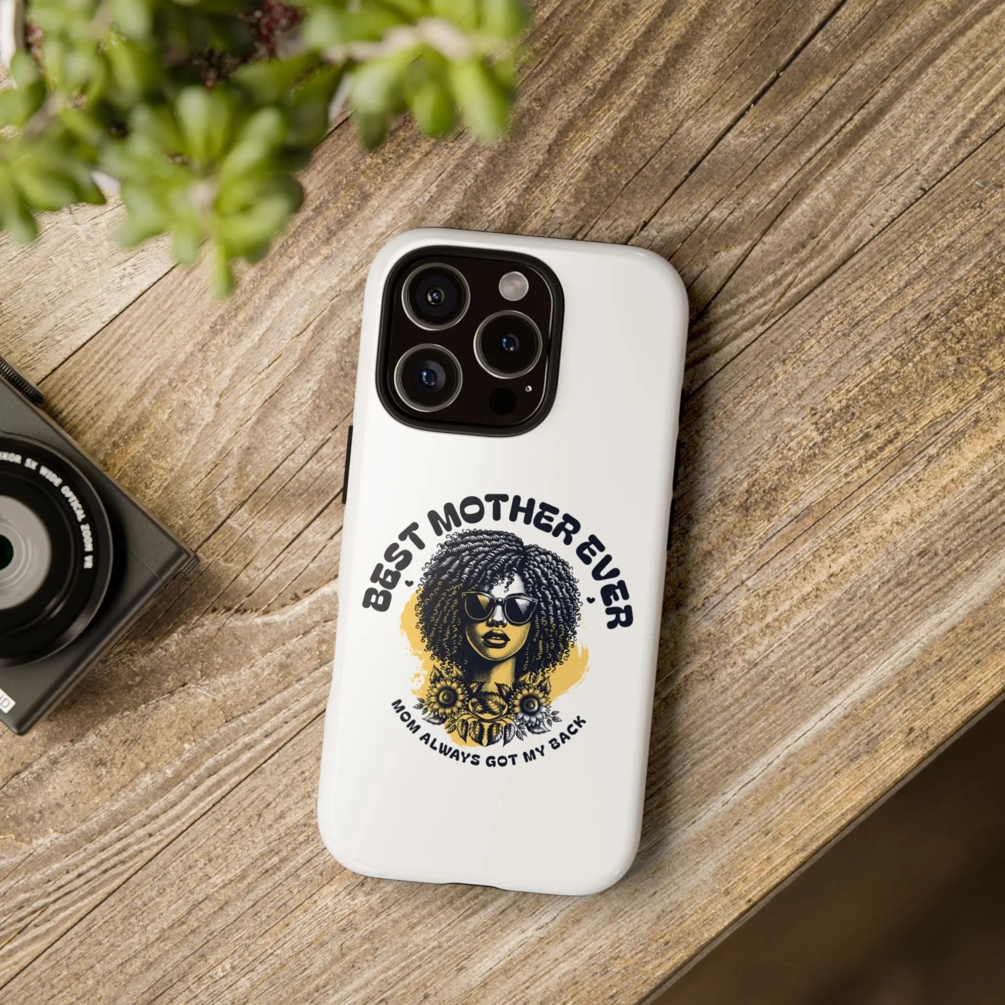Phone Case — "Best Mother Ever" Afro Woman Protective Tough Case Printify