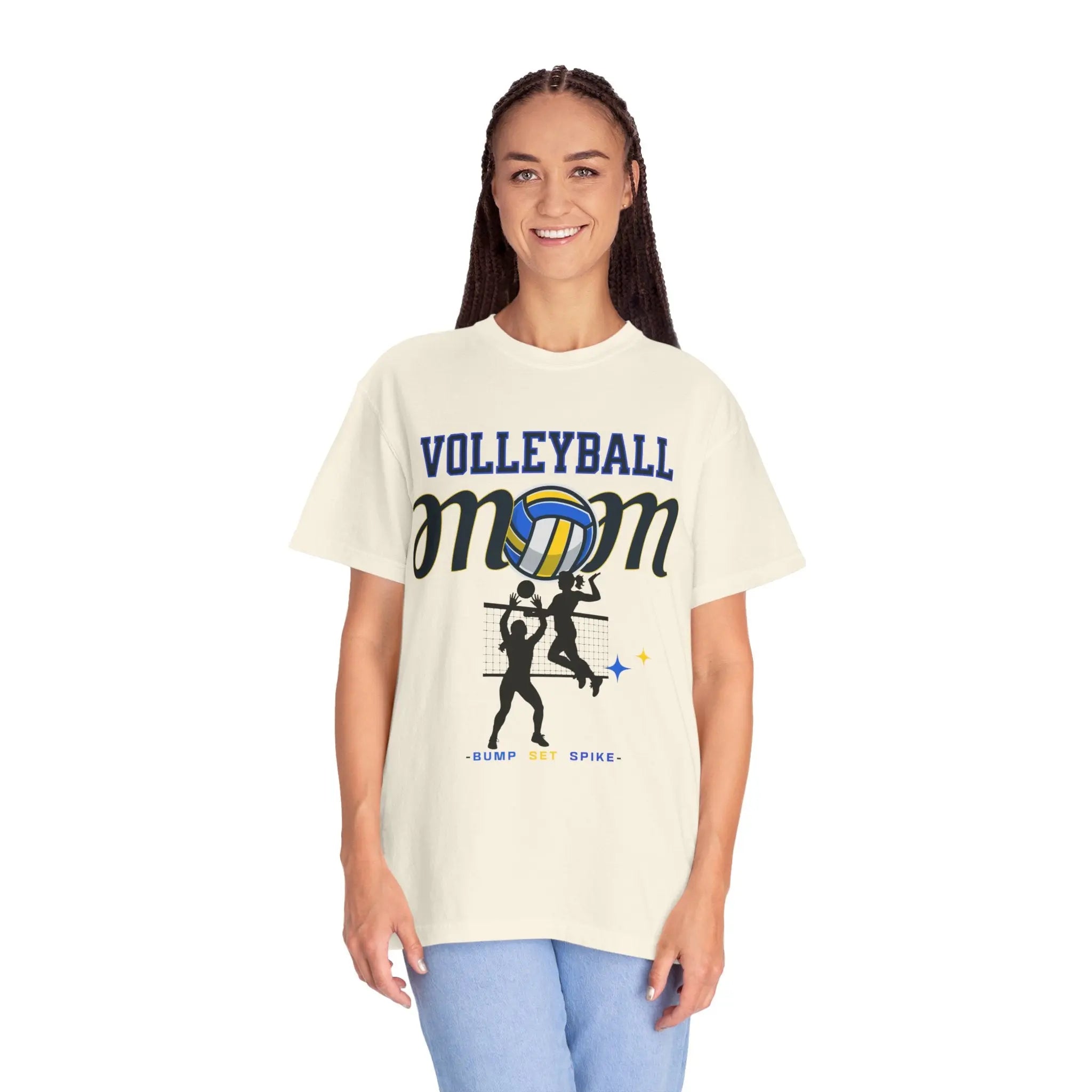 Volleyball Mom T-Shirt – Bump Set Spike Graphic Tee Printify
