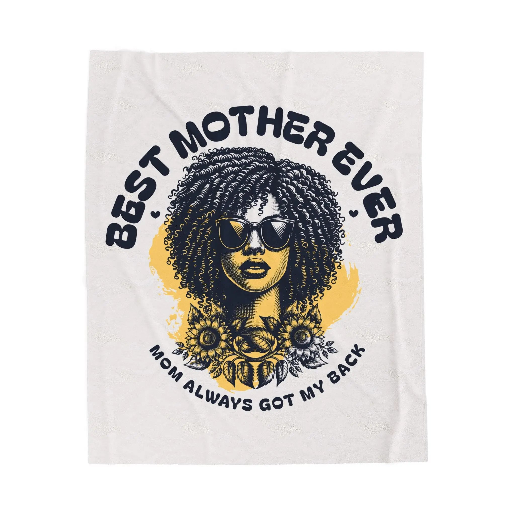 Best Mother Ever Velveteen Plush Blanket — "Mom Always Got My Back" Afrocentric Mother’s Day Throw Printify