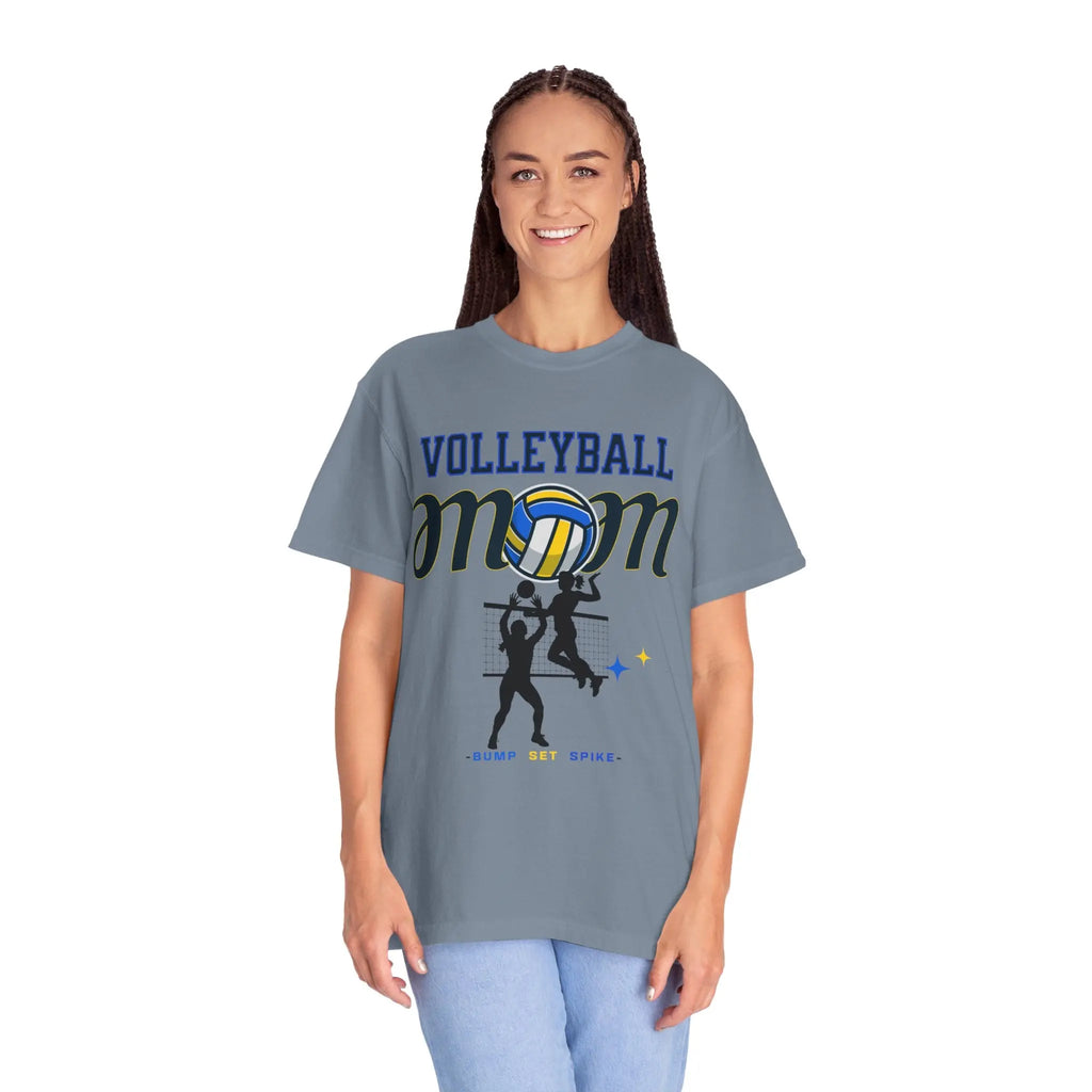 Volleyball Mom T-Shirt – Bump Set Spike Graphic Tee Printify